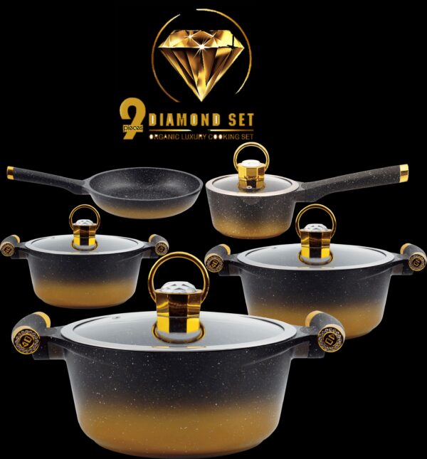 Apex  Cookware Diamond Gift Set 16-PCS (Diecast Marble Coated)