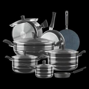 Apex Cookware Stylish Gift Set – 21 Pcs (4-Layers Marble Coated)
