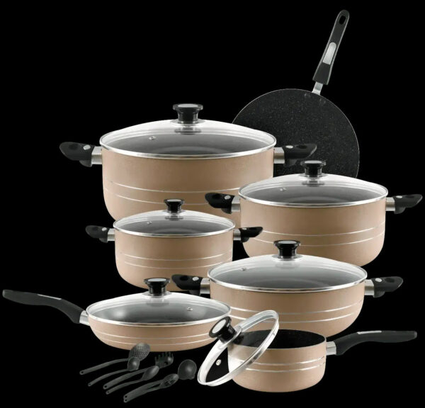 Apex Cookware WONDER CHEF GIFT SET 19 Pcs (2-Layers Marble Coated)