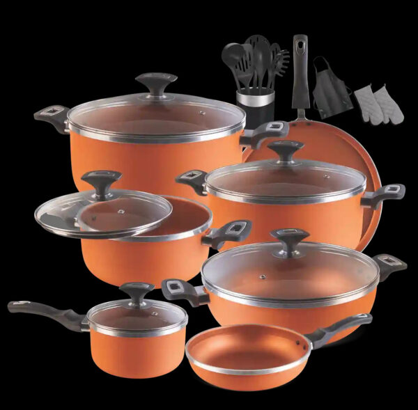 Apex Cookware Forging Gift Set – 21 PCs (Dragon Gold Coated)